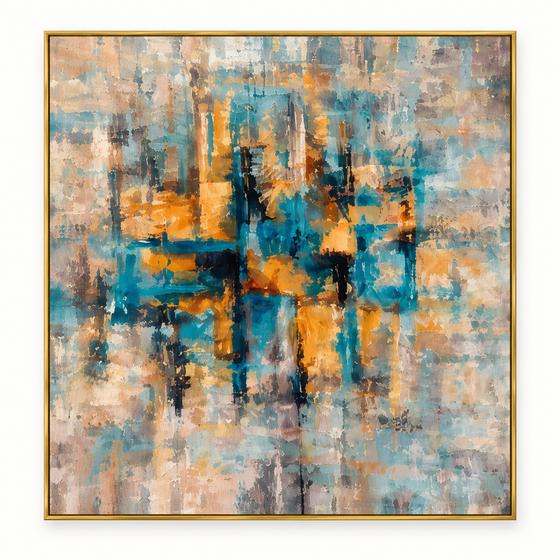 Handgemaltes Gemälde „Schimmernde Schichten“ 90x120cm