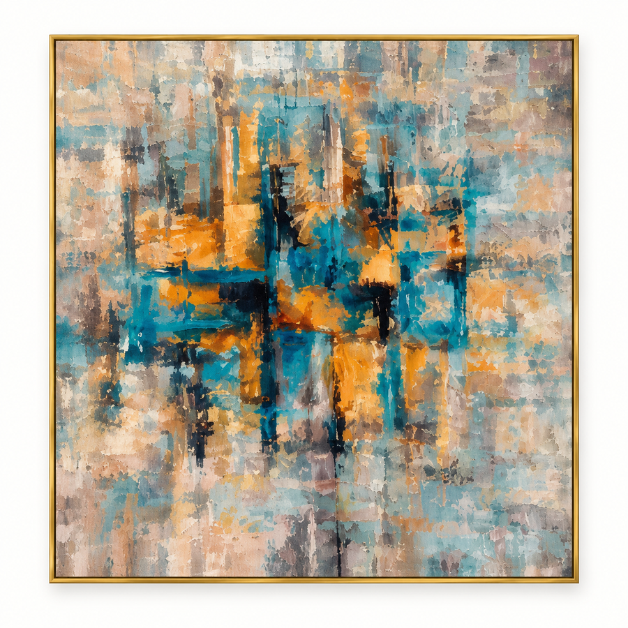 Handgemaltes Gemälde „Schimmernde Schichten“ 90x120cm