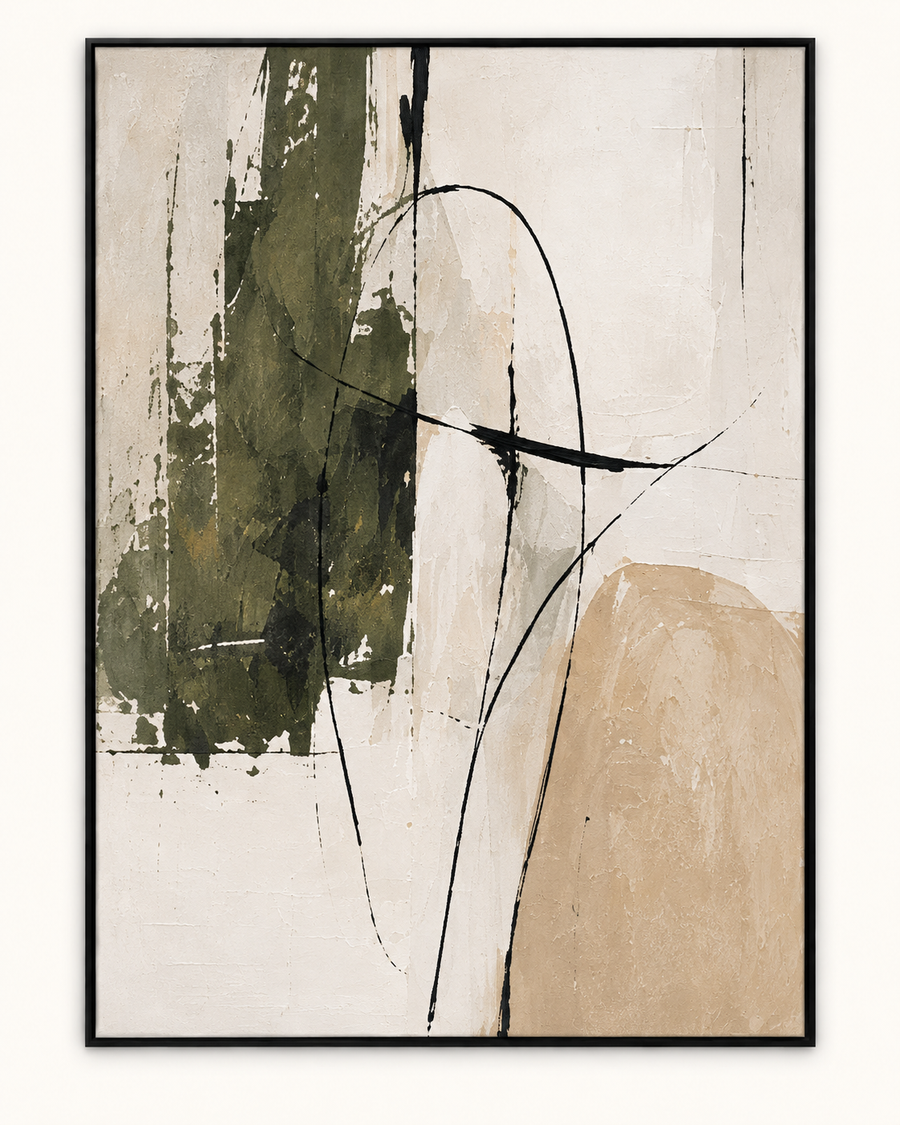 Handgemaltes Gemälde „Olivenlinien“ 90x120cm