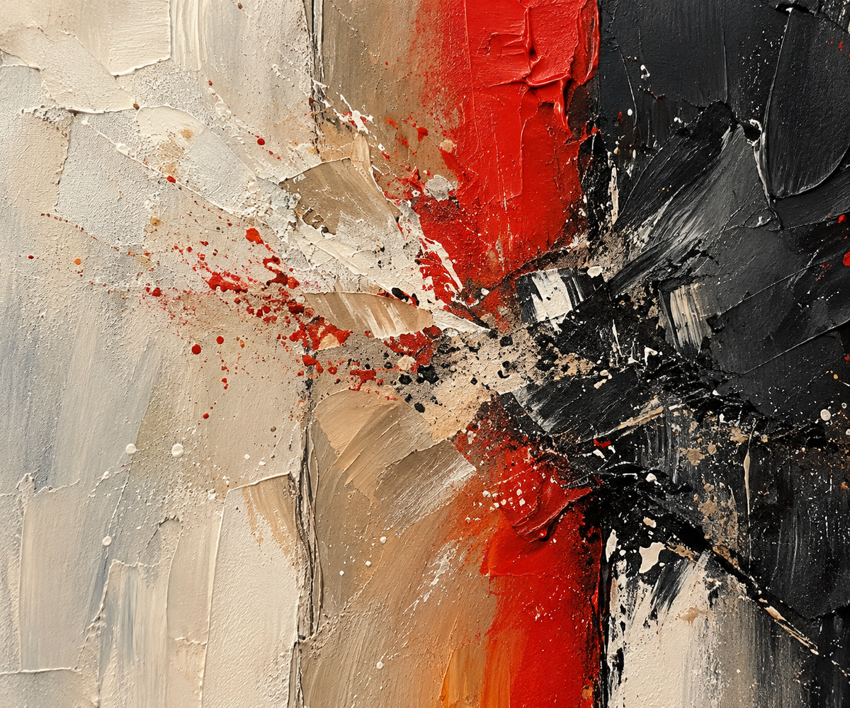Handgemaltes Gemälde „Roter Durchbruch“ 100x100cm