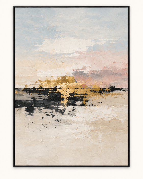 Handgemaltes Gemälde „Goldener Horizont“ 90x120cm