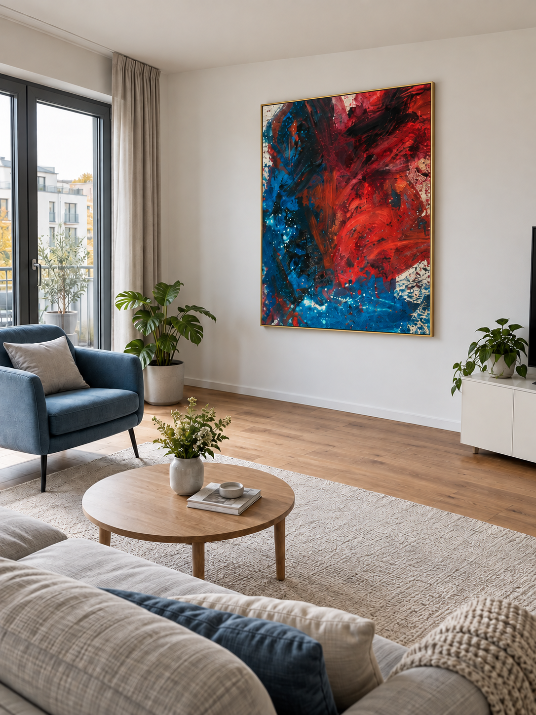 Handgemaltes Gemälde „Glut und Tiefe“ 120x160cm