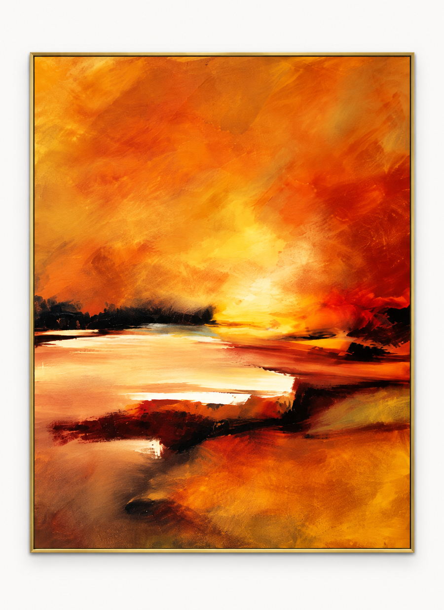 Handgemaltes Gemälde „Abendgold“ 120x160cm