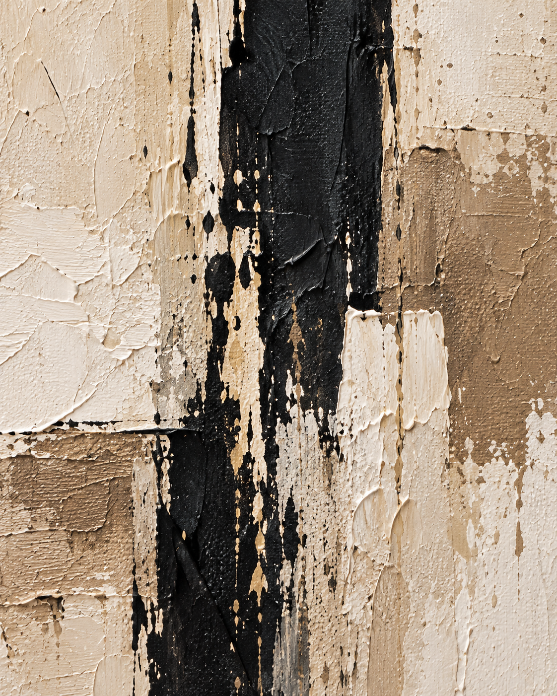 Handgemaltes Gemälde „Schwarzer Monolith“ 90x120cm