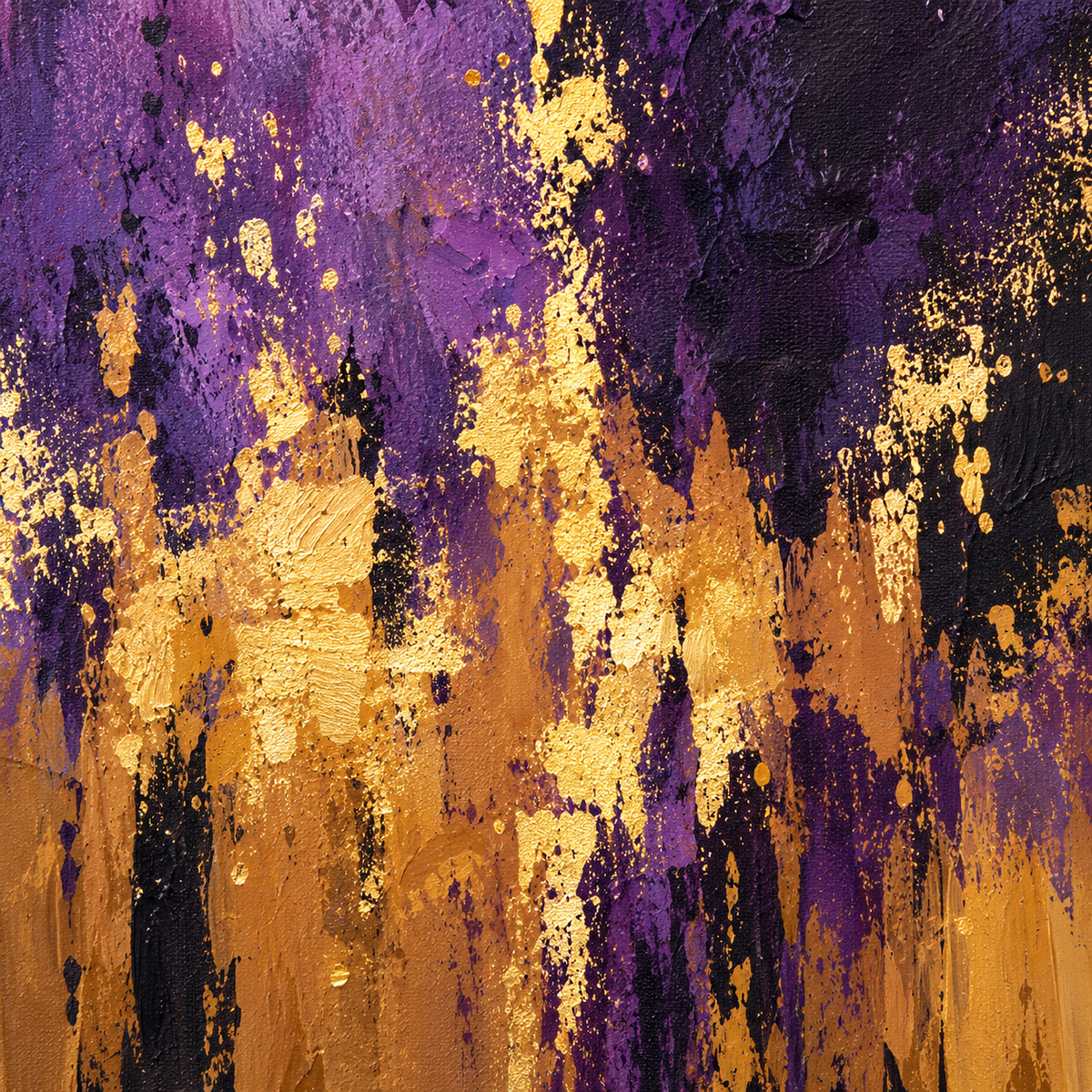 Handgemaltes Gemälde „Goldene Dämmerung“ 100x100 cm