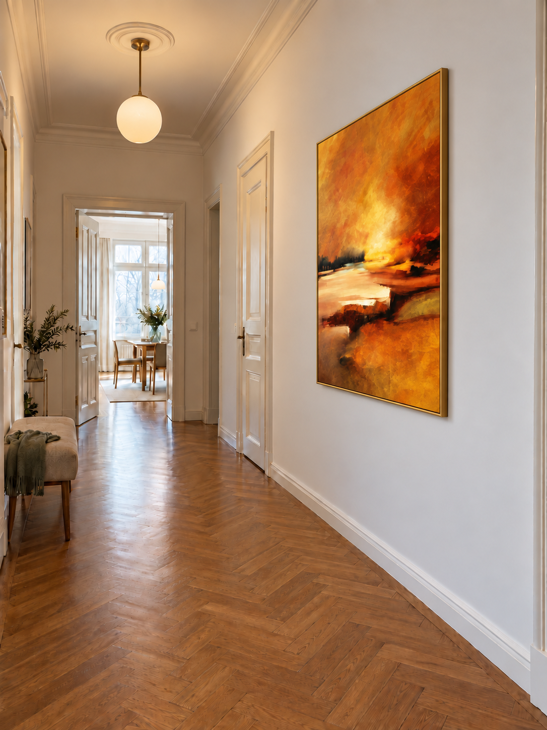 Handgemaltes Gemälde „Abendgold“ 120x160cm