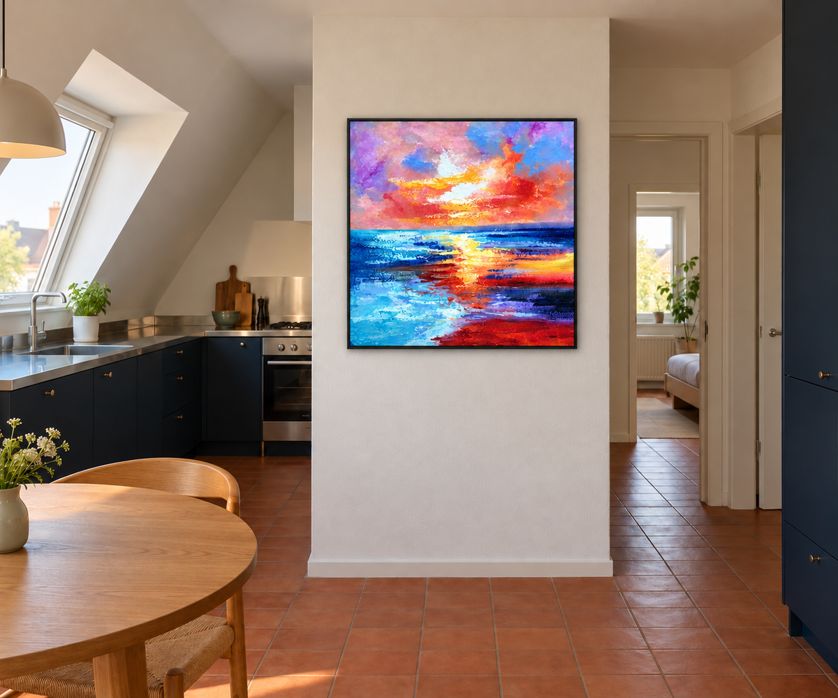 Handgemaltes Gemälde „Farbenrausch“ 100x100 cm