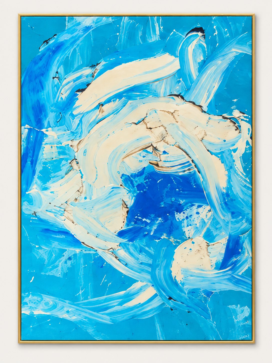 Handgemaltes Gemälde „Blaue Strömung“ 120x160cm