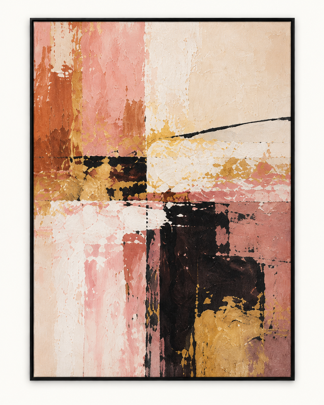 Handgemaltes Gemälde „Rosé-Kontraste“ 90x120cm