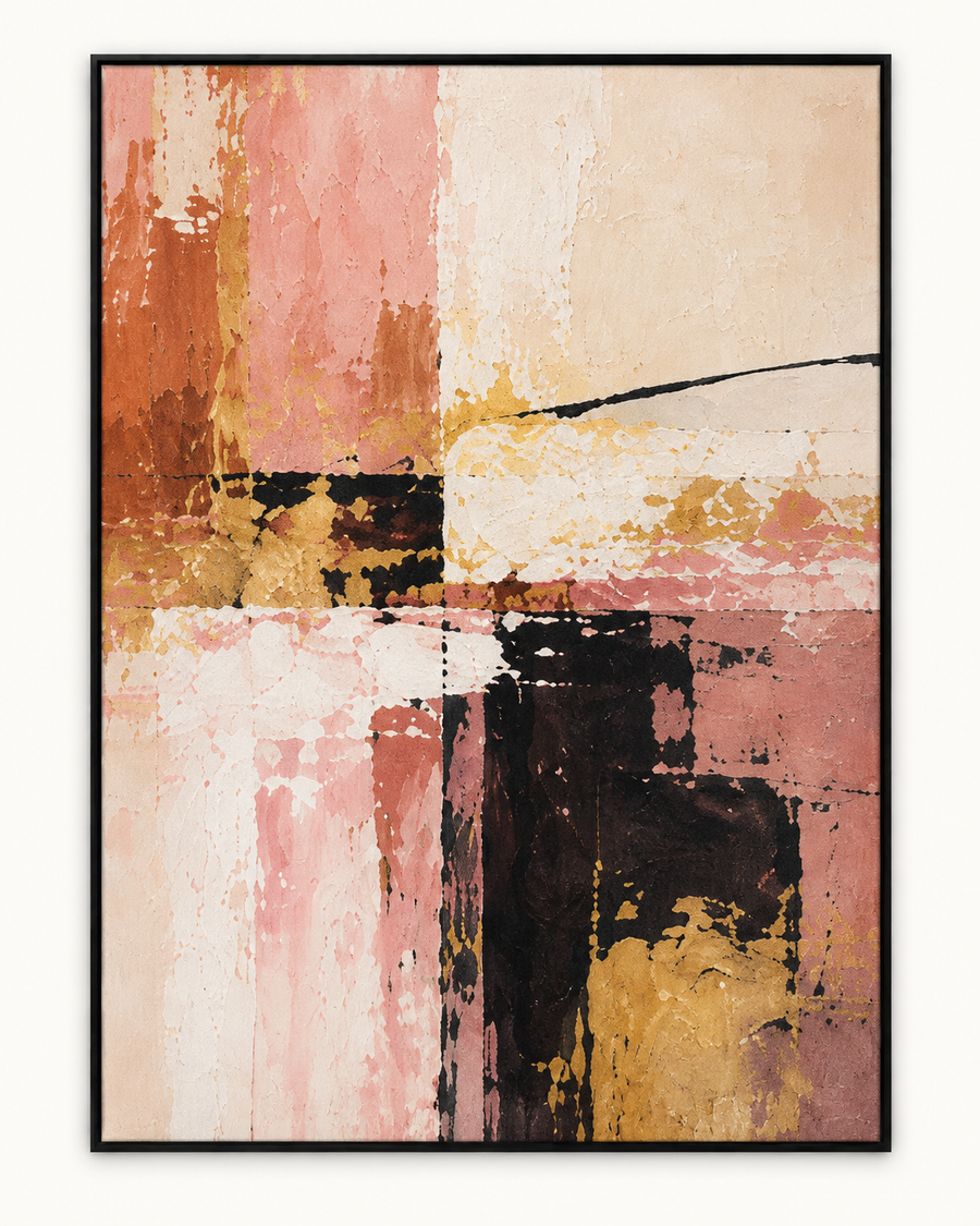 Handgemaltes Gemälde „Rosé-Kontraste“ 90x120cm