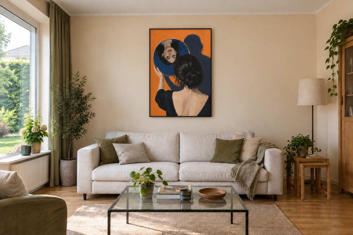 Handgemaltes Gemälde 'Spiegelbild' 90x120cm