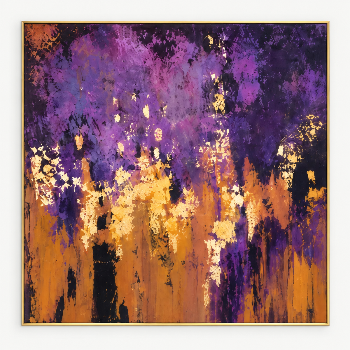 Handgemaltes Gemälde „Goldene Dämmerung“ 100x100 cm