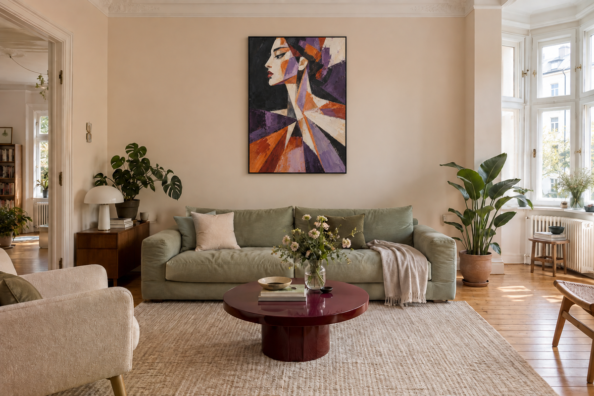 Handgemaltes Gemälde 'Facetten einer Frau' 90x120cm