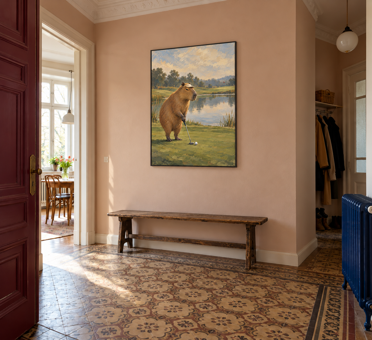 Handgemaltes Gemälde „Ein Putt in aller Ruhe“ 90x120cm
