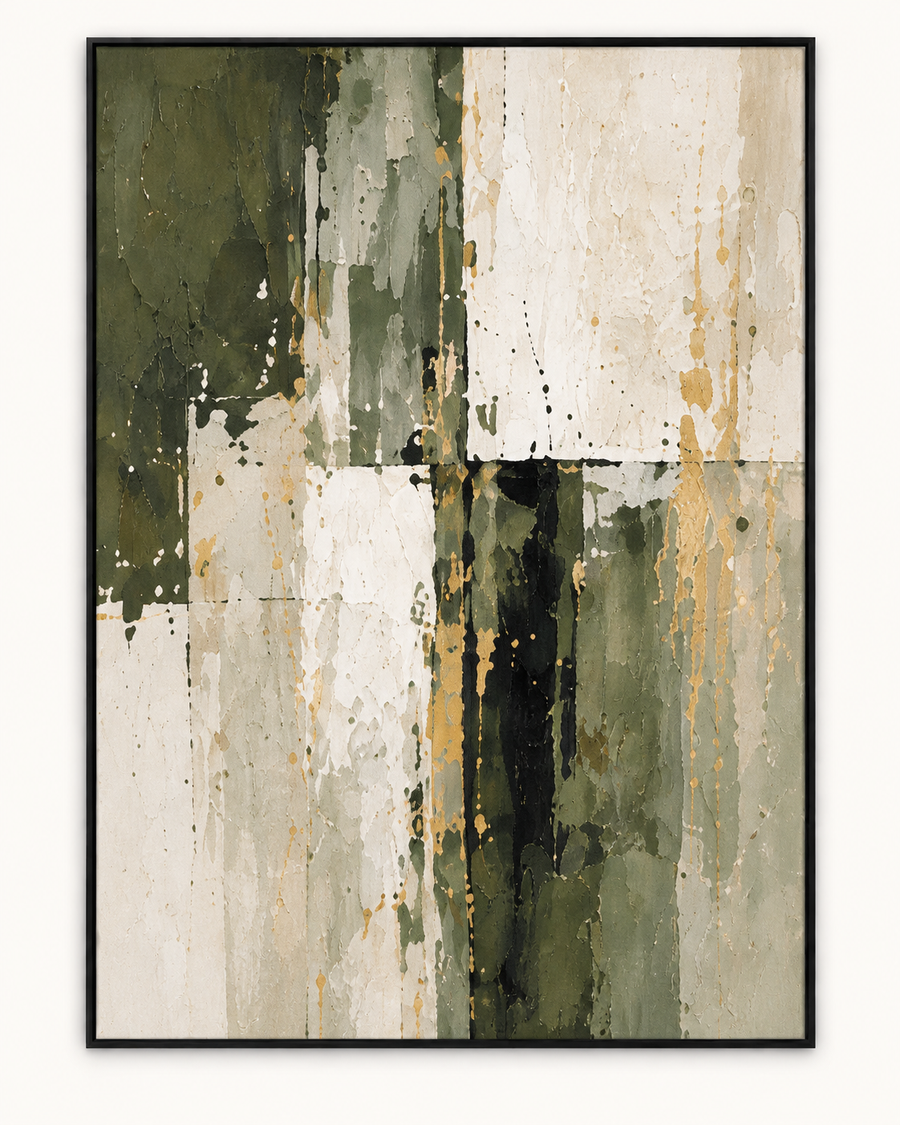 Handgemaltes Gemälde „Moos und Stein“ 90x120cm