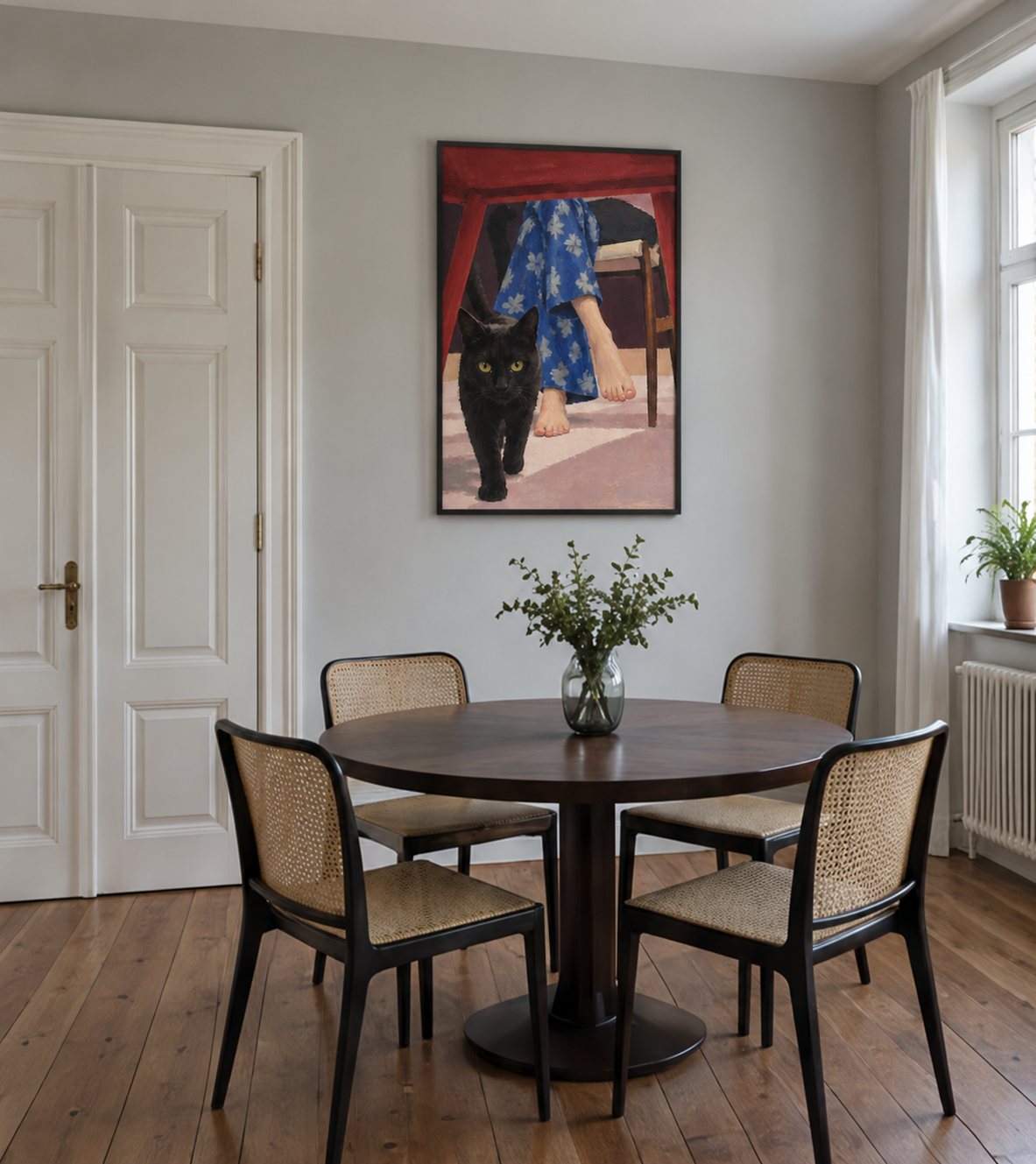 Handgemaltes Gemälde 'Die stille Begleiterin' 90x120cm