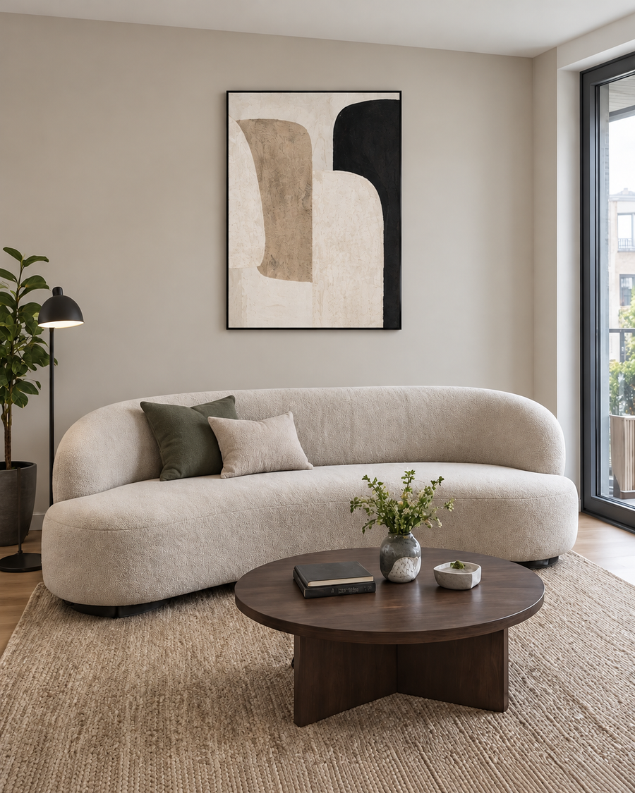 Handgemaltes Gemälde „Sanfte Bögen“ 90x120cm
