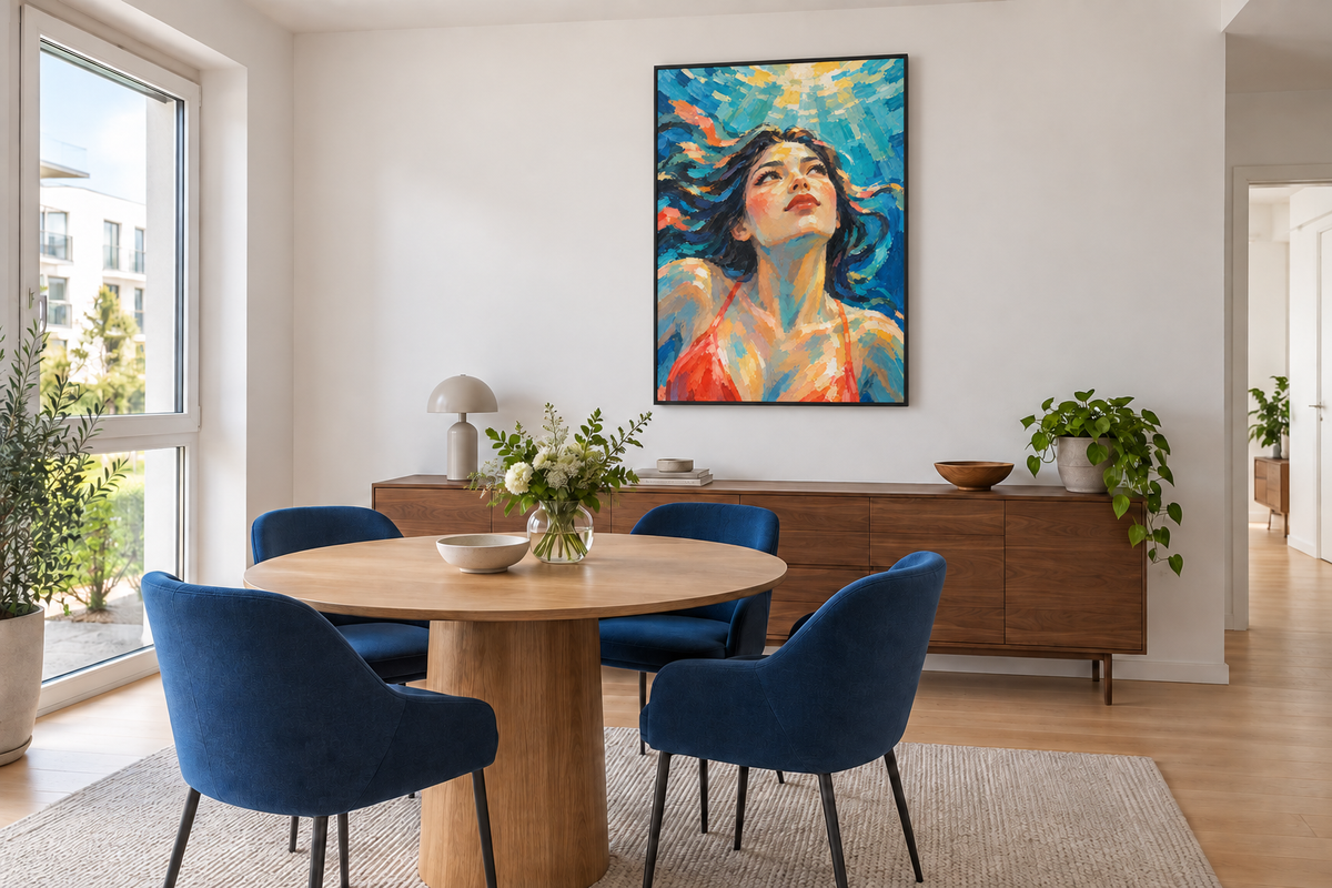Handgemaltes Gemälde „Dem Licht entgegen“ 90x120cm