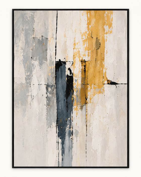 Handgemaltes Gemälde „Goldene Lichtspur“ 90x120cm