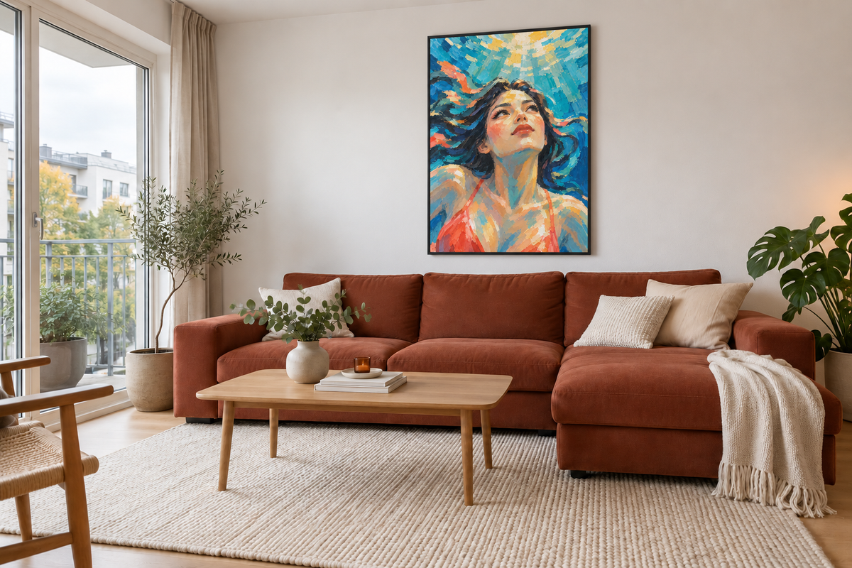 Handgemaltes Gemälde „Dem Licht entgegen“ 90x120cm