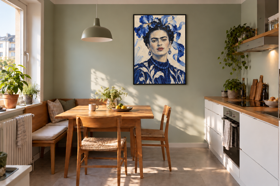 Handgemaltes Gemälde „Blaue Muse“ 90x120cm
