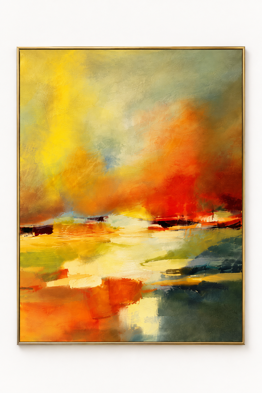 Handgemaltes Gemälde „Glühender Horizont“ 120x160cm