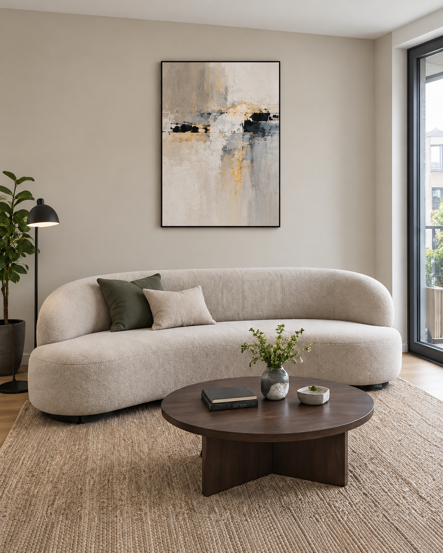 Handgemaltes Gemälde „Nebelgold“ 90x120cm