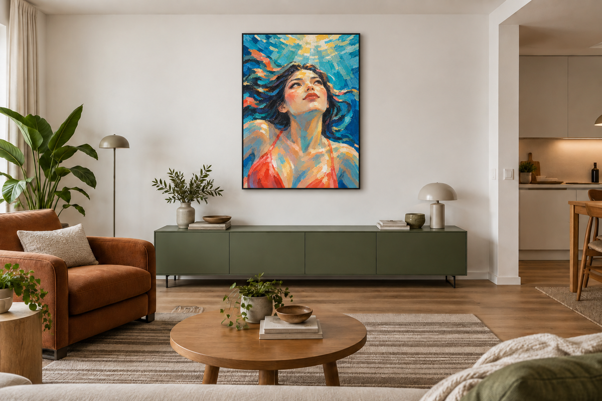 Handgemaltes Gemälde „Dem Licht entgegen“ 90x120cm