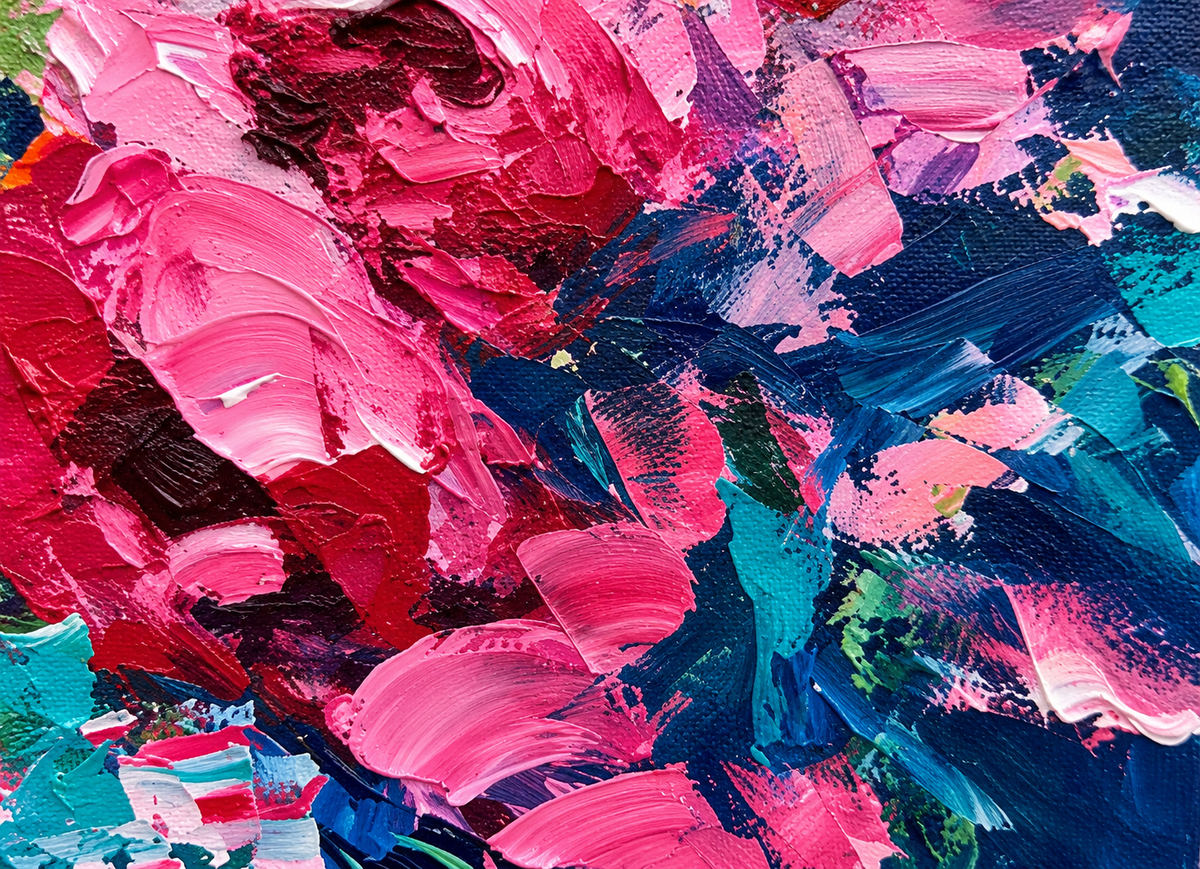 Handgemaltes Gemälde „Blütenrausch“ 90x120cm