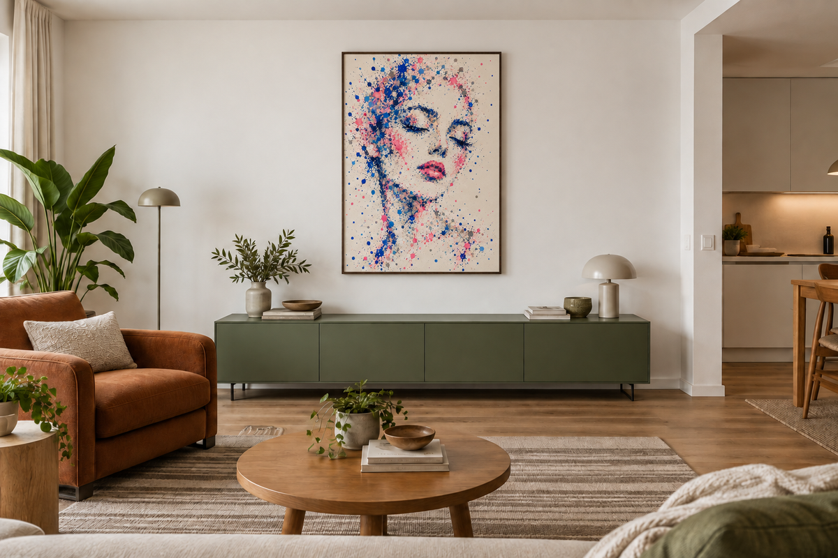 Handgemaltes Gemälde „Farben der Stille“ 90x120cm