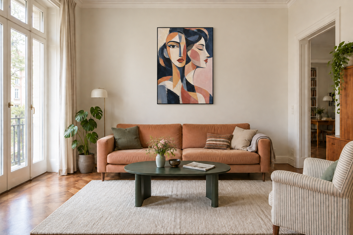 Handgemaltes Gemälde 'Geteilte Identität' 90x120cm