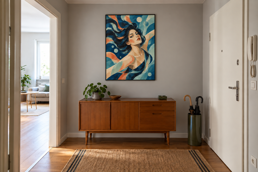Handgemaltes Gemälde „Im Farbenstrom“ 90x120cm