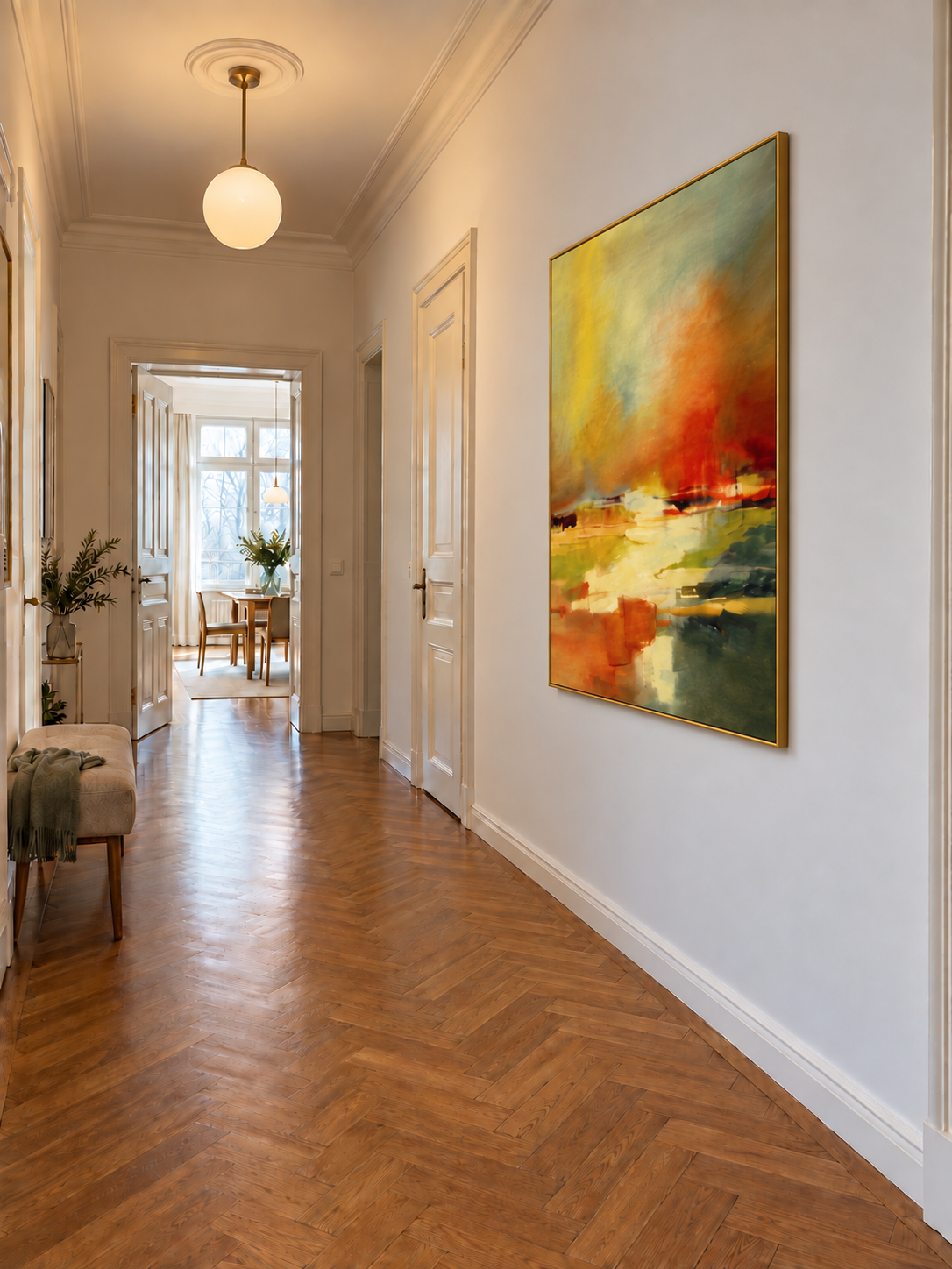 Handgemaltes Gemälde „Glühender Horizont“ 120x160cm