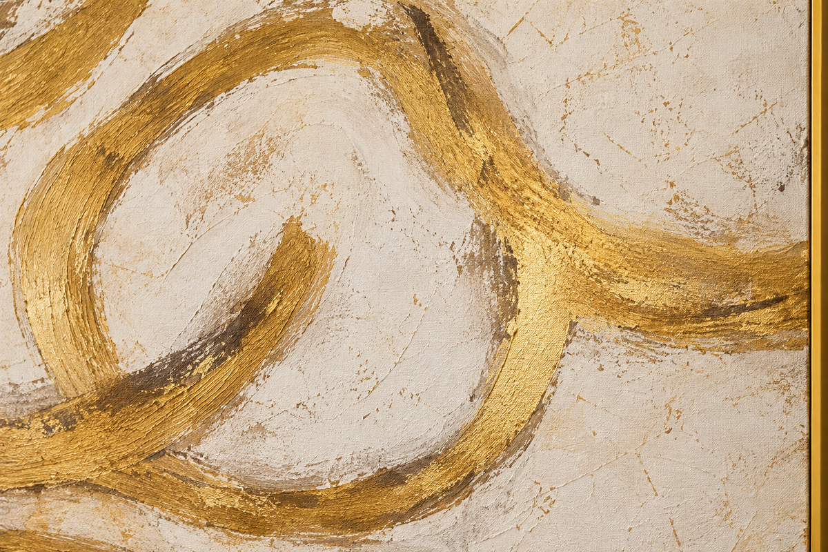 Handgemaltes Gemälde „Goldene Wege“ 100x100cm