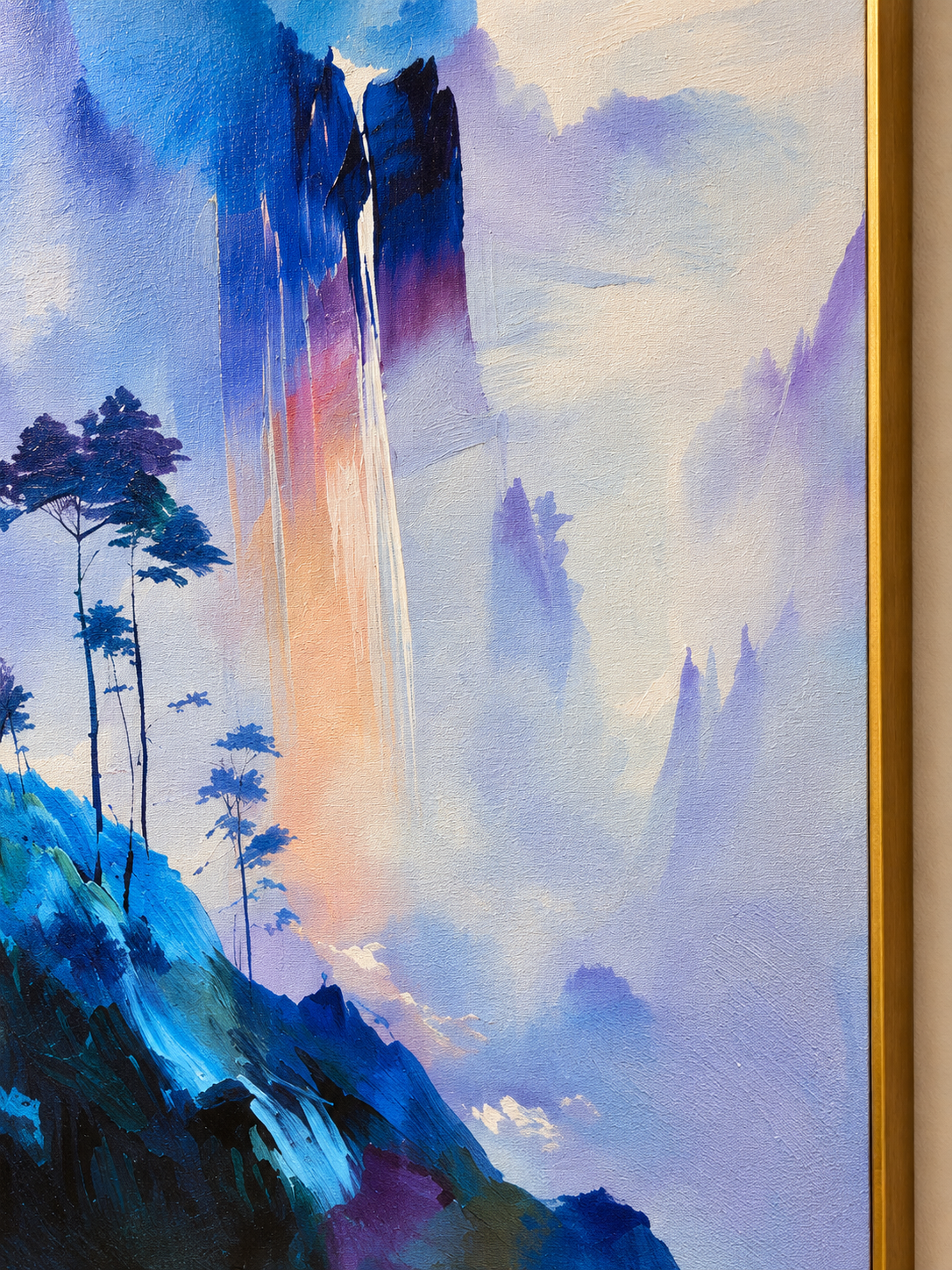 Handgemaltes Gemälde „Licht im Nebel“ 120x160cm