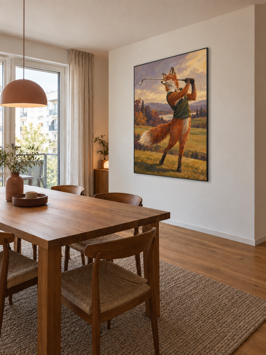 Handgemaltes Gemälde „Schlauer Abschlag“ 90x120cm