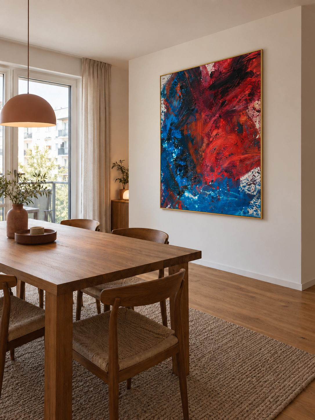 Handgemaltes Gemälde „Glut und Tiefe“ 120x160cm
