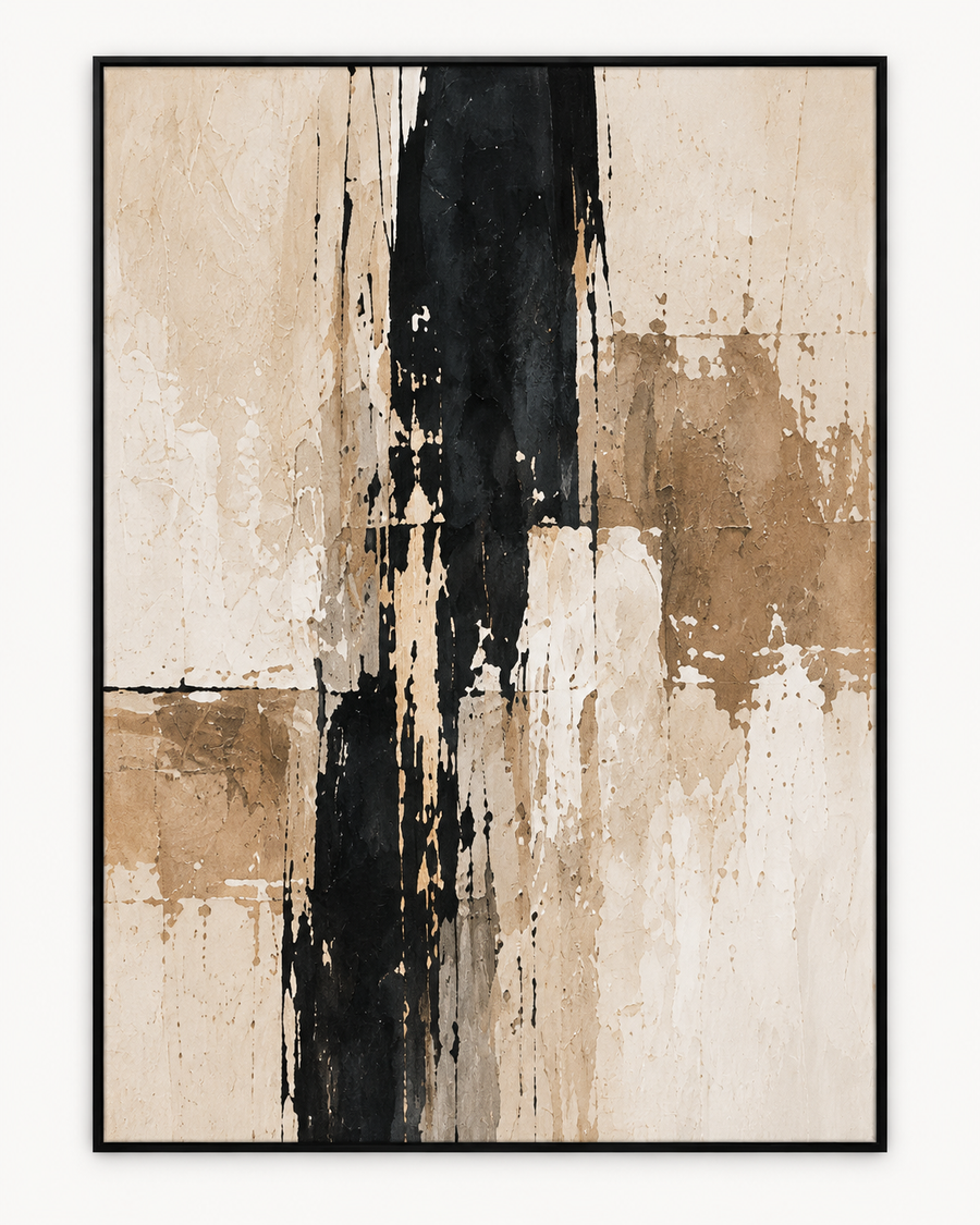 Handgemaltes Gemälde „Schwarzer Monolith“ 90x120cm