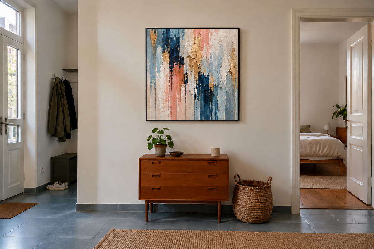Handgemaltes Gemälde „Goldene Zwischentöne“ 100x100cm