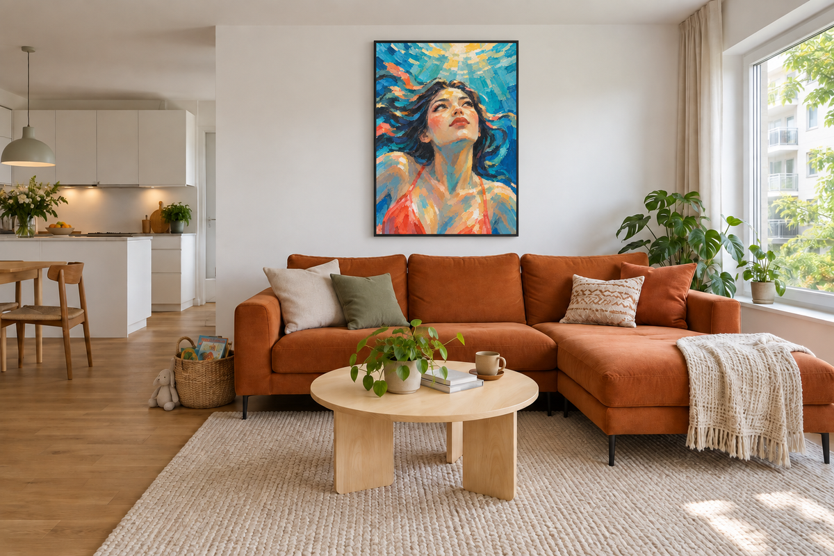 Handgemaltes Gemälde „Dem Licht entgegen“ 90x120cm