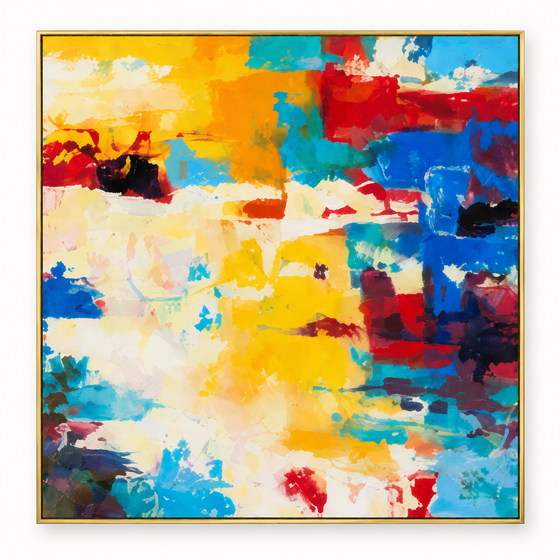 Handgemaltes Gemälde „Farben des Sommers“ 100x100cm