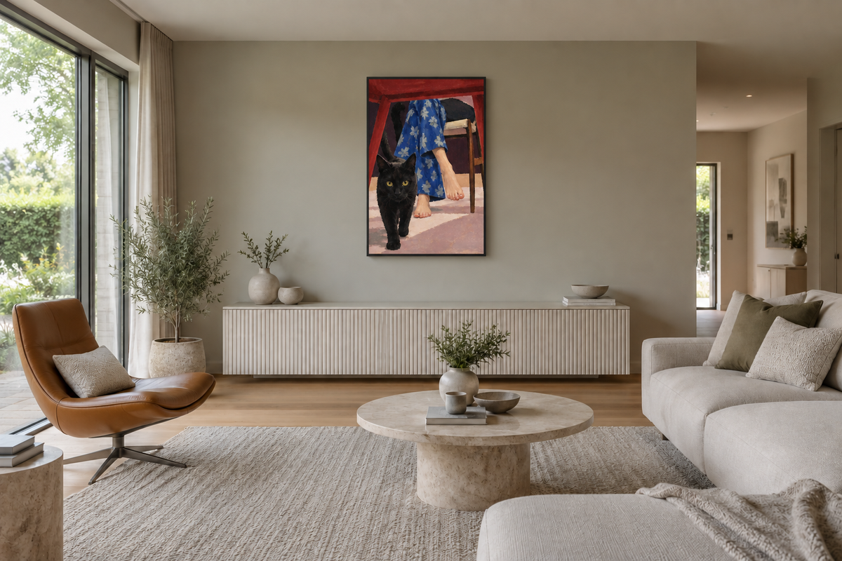 Handgemaltes Gemälde 'Die stille Begleiterin' 90x120cm