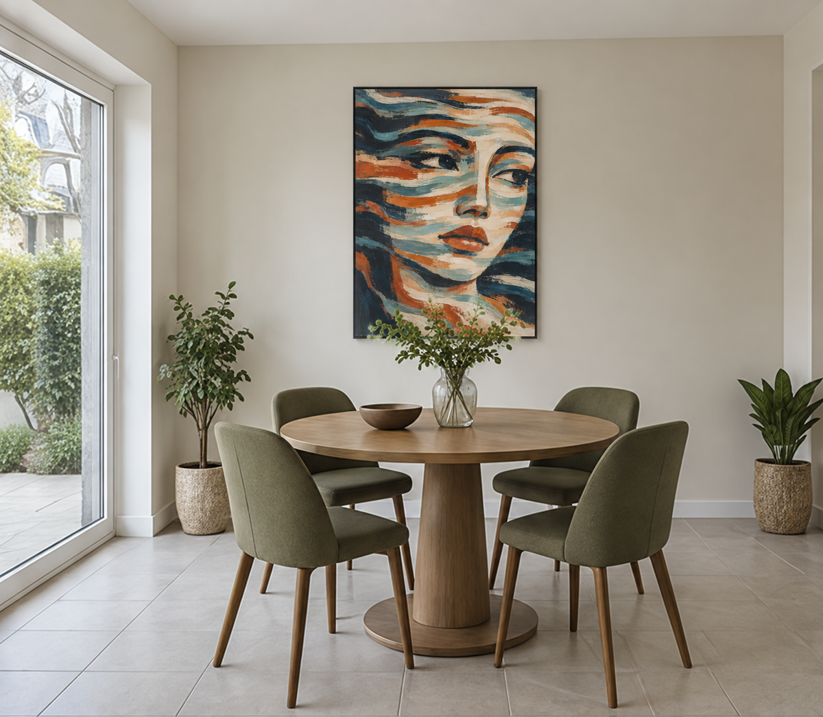 Handgemaltes Gemälde 'Wellenportrait' 90x120cm