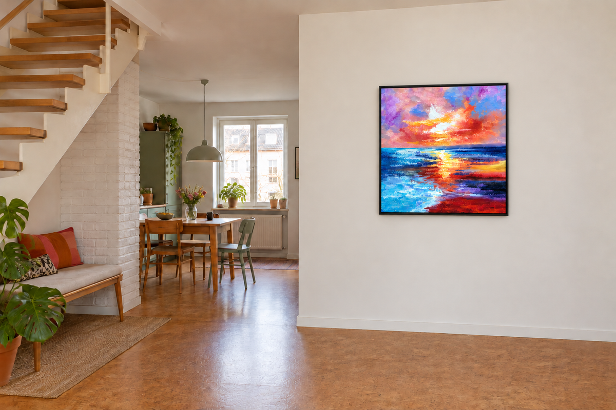 Handgemaltes Gemälde „Farbenrausch“ 100x100 cm