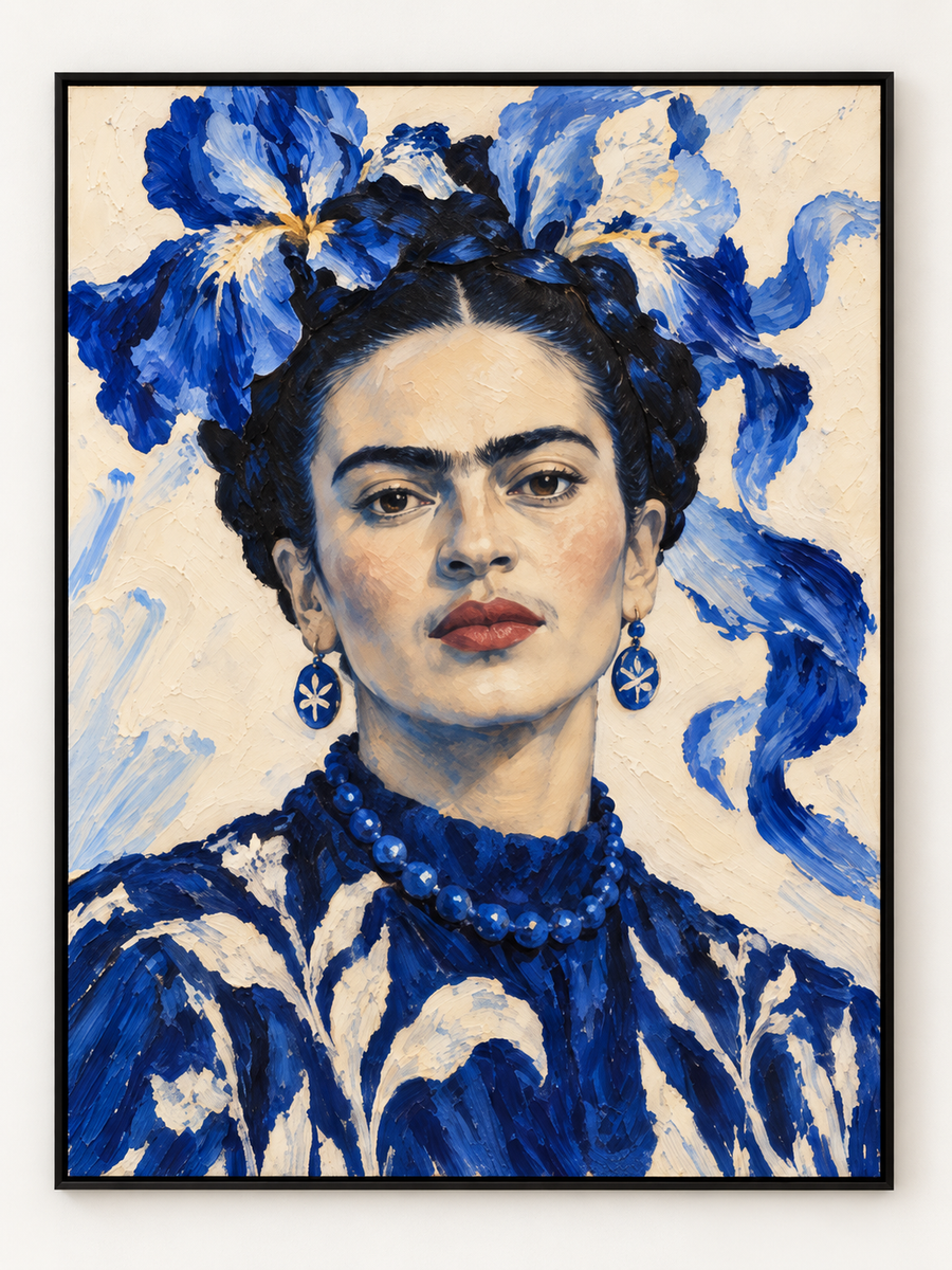 Handgemaltes Gemälde „Blaue Muse“ 90x120cm
