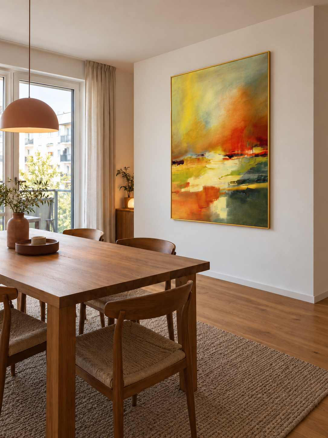Handgemaltes Gemälde „Glühender Horizont“ 120x160cm