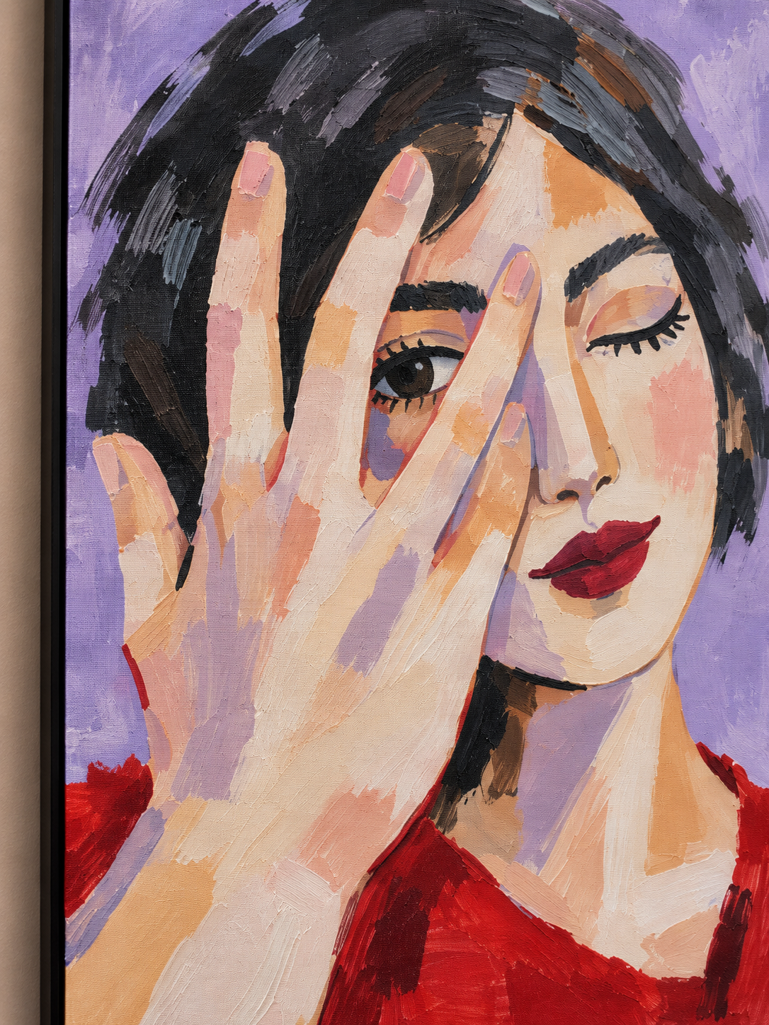 Handgemaltes Gemälde 'Die rote Ein Auge bleibt' 90x120cm