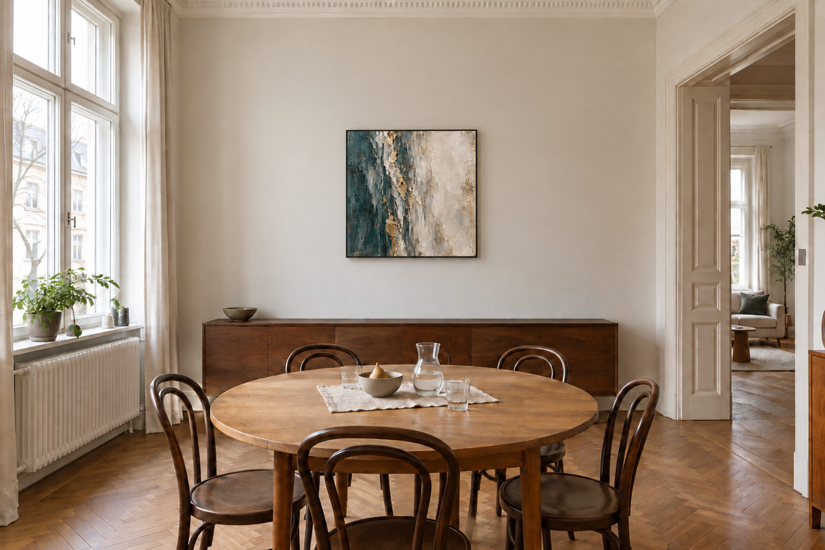 Handgemaltes Gemälde „Spuren im Stein“ 100x100cm