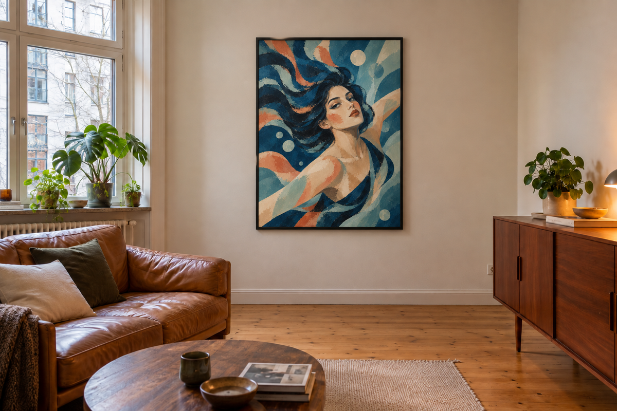 Handgemaltes Gemälde „Im Farbenstrom“ 90x120cm