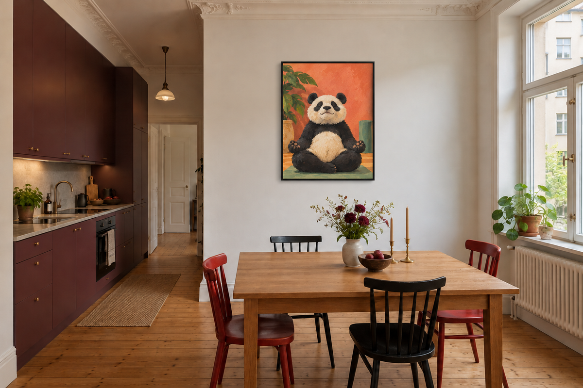 Yoga-Panda „Ganz entspannt“ – Acrylbild 70 × 100 cm